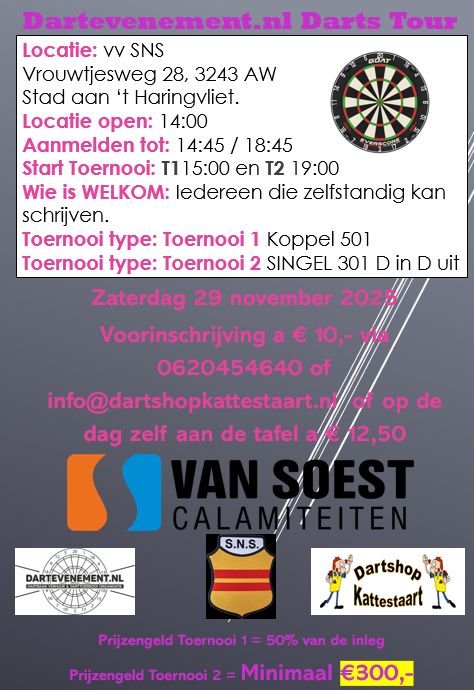 29-11-2025 Dartevenement.nl Darts Tour. SNS