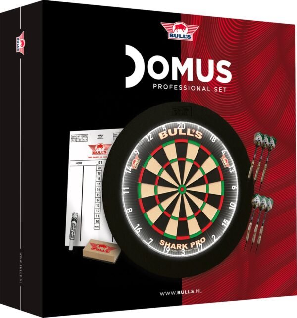 Bull’s Domus Professionele Dartset – Complete set - Dartbord - Verlichting - Surround