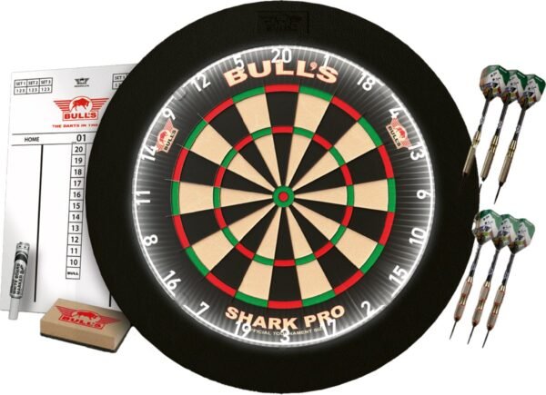 Bull’s Domus Professionele Dartset – Complete set - Dartbord - Verlichting - Surround