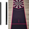 Dartshop Kattestaart Carpet Dart Mat 280cm x 60cm Black / Red Dartbord Design incl Verstelbare Oche
