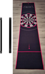 Dartshop Kattestaart Carpet Dart Mat 280cm x 60cm Black / Red Dartbord Design incl Verstelbare Oche