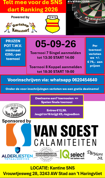 SNS Dart Toernooi 7 en 8