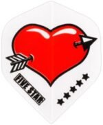 332-250x303 Bull's Five Star Hearts Dart Flights - No.2 - 100 Micron - Wit/Rood