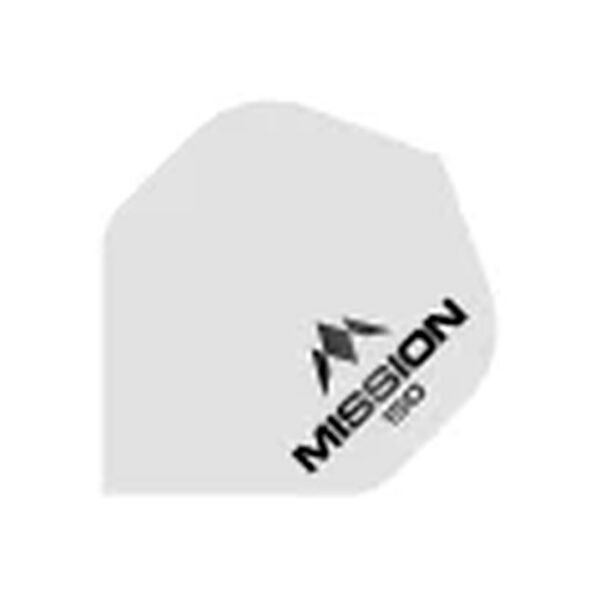 Mission - Logo - Dart Flights - No2 - 150 Micron - matt White