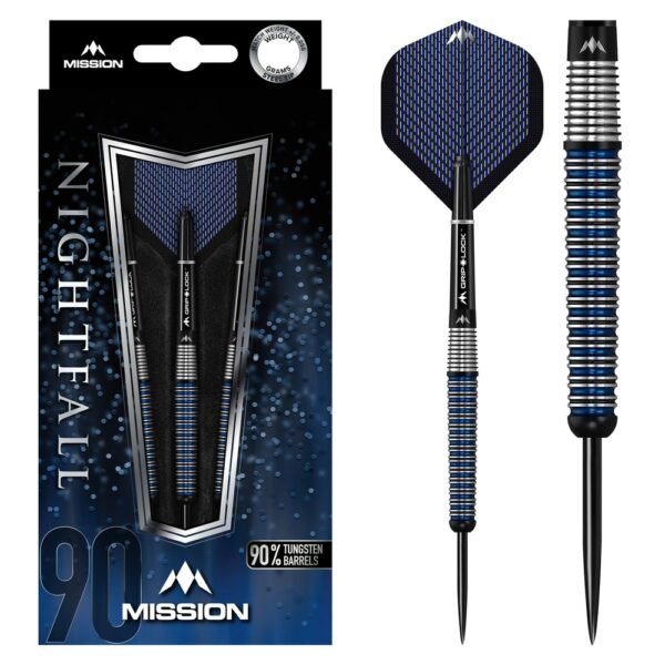 5057270085720_01 Mission Nightfall M3 Taper 90% – 25 gram – Steeltip Dartpijlen
