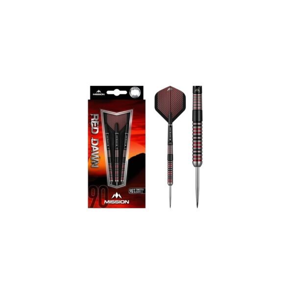 5057270185963_01 Mission Red Dawn M1 Straight Ring 90% – 26 gram – Steeltip Dartpijlen