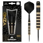 Mission Onza M3 Black & Gold Brass – 23 gram – Steeltip Dartpijlen