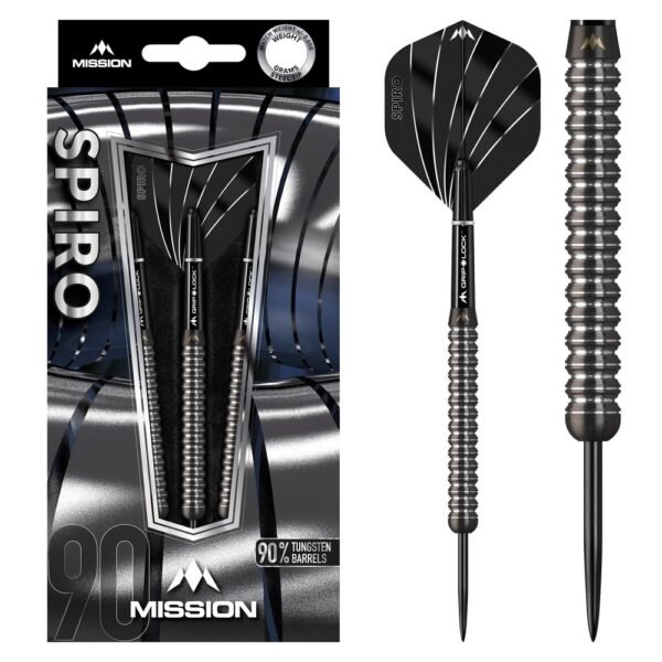 Mission Spiro M1 Graphite PVD 90% – 21 gram – Steeltip Dartpijlen