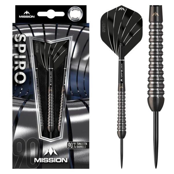 Mission Spiro M2 Graphite PVD 90% – 24 gram – Steeltip Dartpijlen