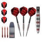 5057270189848_01 Mission Paradox M2 Curved Electro Black & Red 90% – 22 gram – Steeltip Dartpijlen
