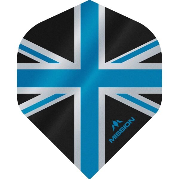 Mission - Alliance - Union Jack - Dart Flights - No2 - 100 Micron - Black with Blue