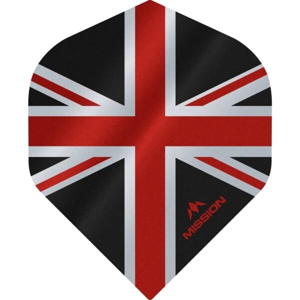Mission - Alliance - Union Jack - Dart Flights - No2 - 100 Micron - Black with Red