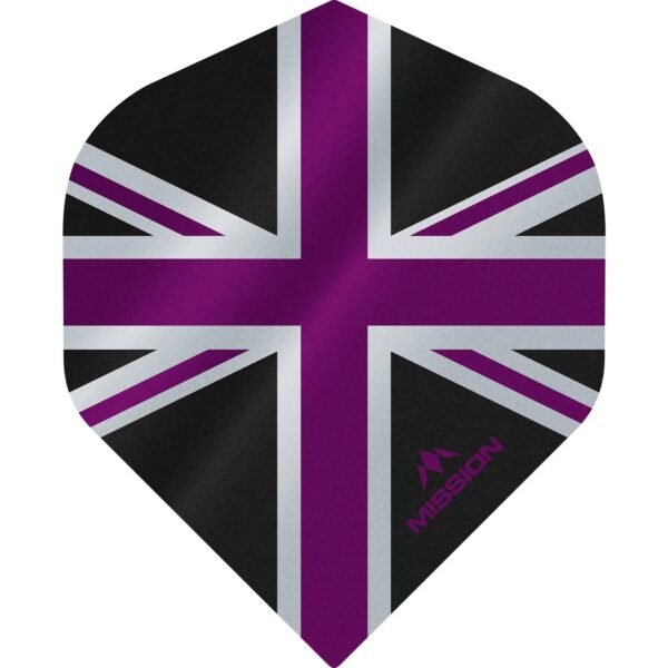 Mission - Alliance - Union Jack - Dart Flights - No2 - 100 Micron - Black with Purple