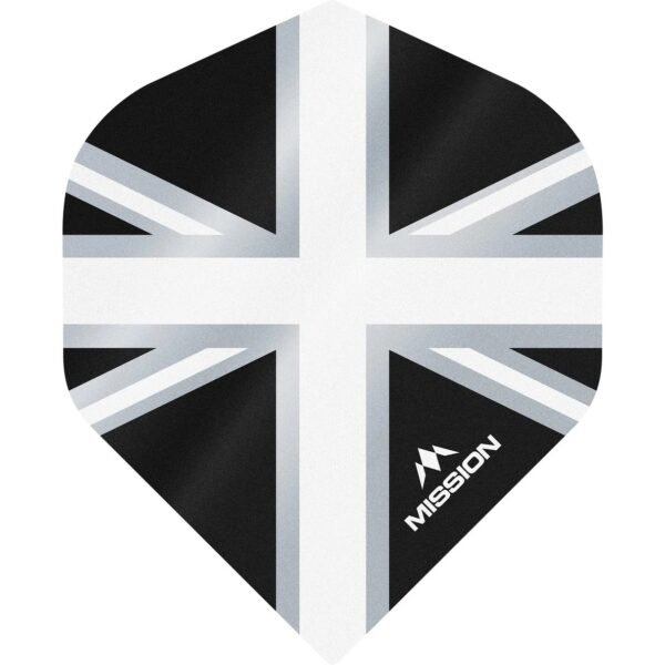 Mission - Alliance - Union Jack - Dart Flights - No2 - 100 Micron - Black with White