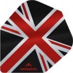 Mission - Alliance - Union Jack - Dart Flights - No6 - 100 Micron - Black with Red
