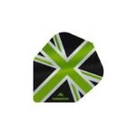 Mission - Alliance - Union Jack - Dart Flights - No6 - 100 Micron - Black with Green