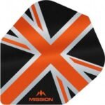 Mission - Alliance - Union Jack - Dart Flights - No6 - 100 Micron - Black with Orange