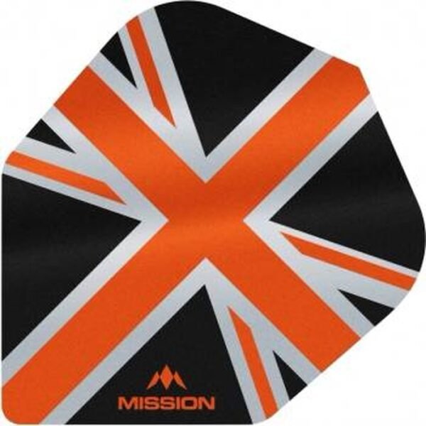 Mission - Alliance - Union Jack - Dart Flights - No6 - 100 Micron - Black with Orange