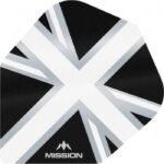 Mission - Alliance - Union Jack - Dart Flights - No6 - 100 Micron - Black with White