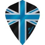 Mission - Alliance - Union Jack - Dart Flights - KITE - 100 Micron - Black with Blue