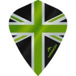 Mission - Alliance - Union Jack - Dart Flights - KITE - 100 Micron - Black with Green