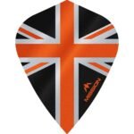 Mission - Alliance - Union Jack - Dart Flights - KITE - 100 Micron - Black with Orange