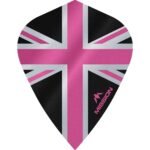 Mission - Alliance - Union Jack - Dart Flights - KITE - 100 Micron - Black with Pink
