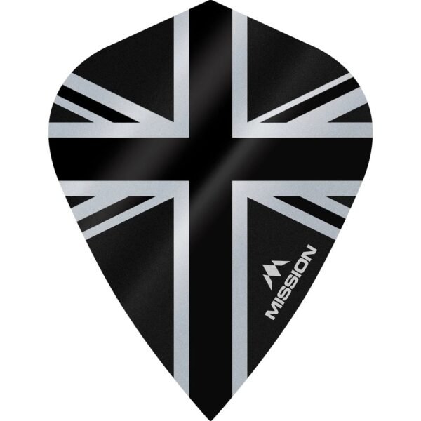 Mission - Alliance - Union Jack - Dart Flights - KITE - 100 Micron - Black
