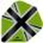 5057270191469_01 Mission - Alliance-X - Union Jack - Dart Flights - No6 - 100 Micron - Green with Black