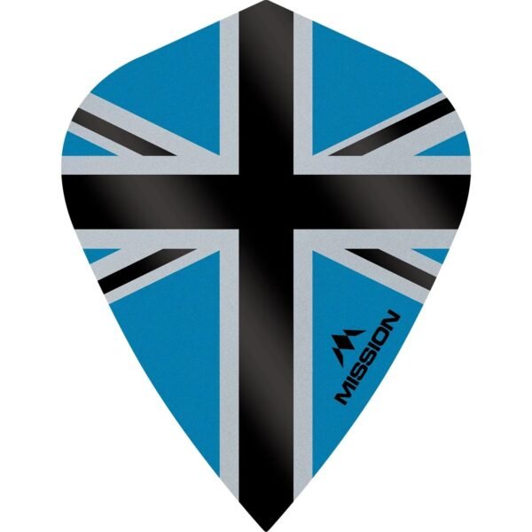 Mission - Alliance-X - Union Jack - Dart Flights - KITE - 100 Micron - Black with Blue