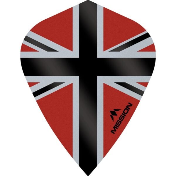 Mission - Alliance-X - Union Jack - Dart Flights - KITE - 100 Micron - Black with Red