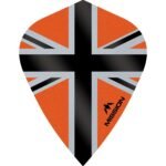 Mission - Alliance-X - Union Jack - Dart Flights - KITE - 100 Micron - Black with Orange