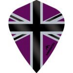 Mission - Alliance-X - Union Jack - Dart Flights - KITE - 100 Micron - Black with Purple