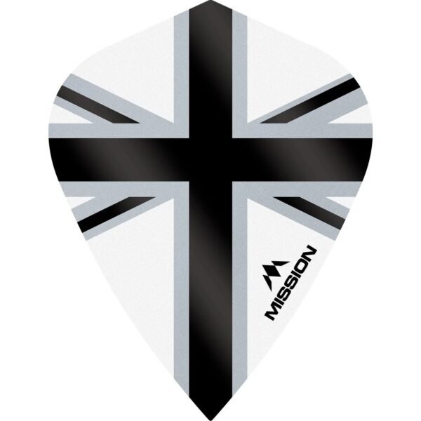 Mission - Alliance-X - Union Jack - Dart Flights - KITE - 100 Micron - Black with White