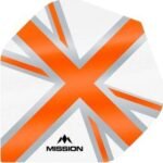 Mission - Alliance - Union Jack - Dart Flights - No2 - 100 Micron - White with Orange