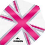 Mission - Alliance - Union Jack - Dart Flights - No2 - 100 Micron - White with Pink