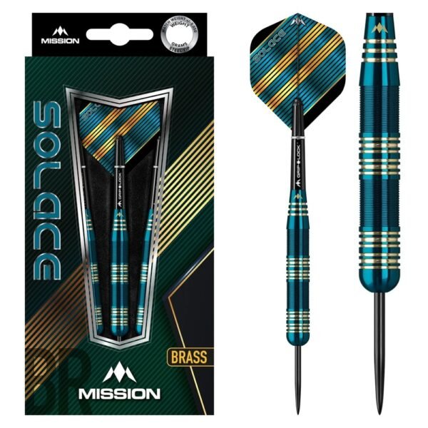 5057270192138_01 Mission Solace M2 Dark Green Electro Brass – 25 gram – Steeltip Dartpijlen