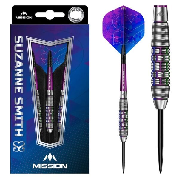 5057270277842_01 Mission Suzanne Smith Coral PVD 90% – 26 gram – Steeltip Dartpijlen