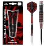 5057270281054_01 Mission Darryl Fitton The Dazzler Black & Red 95% – 26 gram – Steeltip Dartpijlen