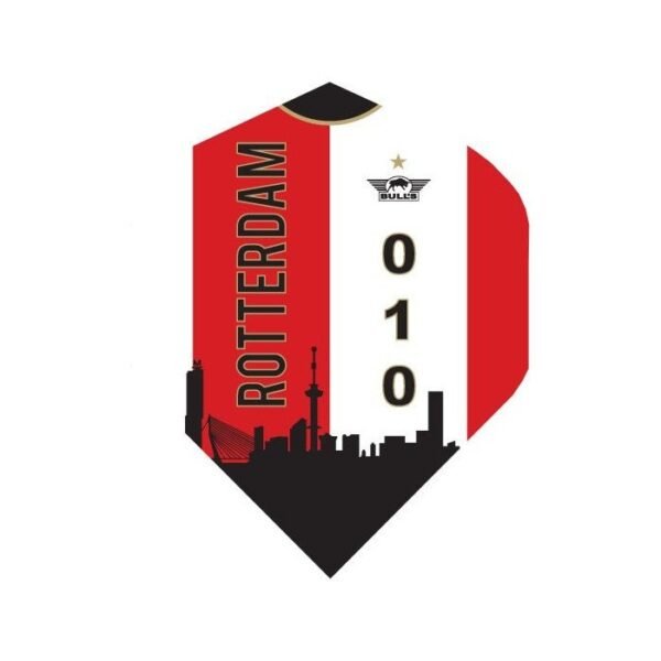 Bull's Rotterdam Skyline Red Dart Flights - No.2 - 100 Micron