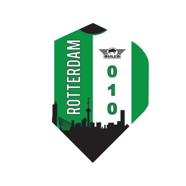 Bull's Rotterdam Skyline Green Dart Flights - No.2 - 100 Micron
