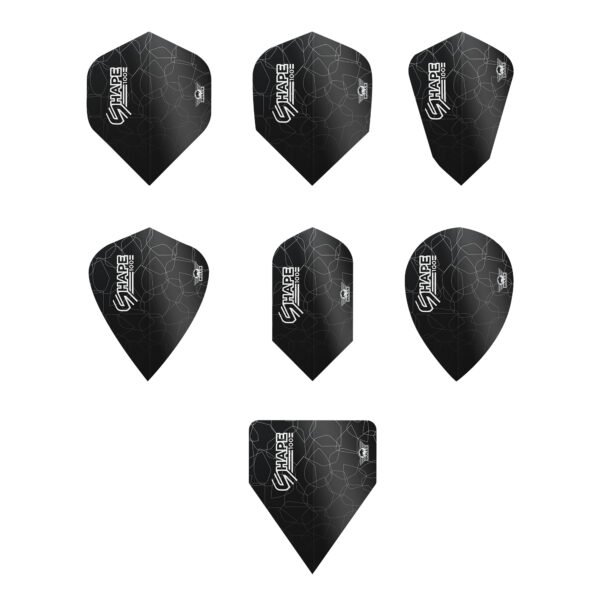 Bulls Shape100 Black Testkit 7 sets Total Bull's - Flight Shape Testkit - Dart Flights