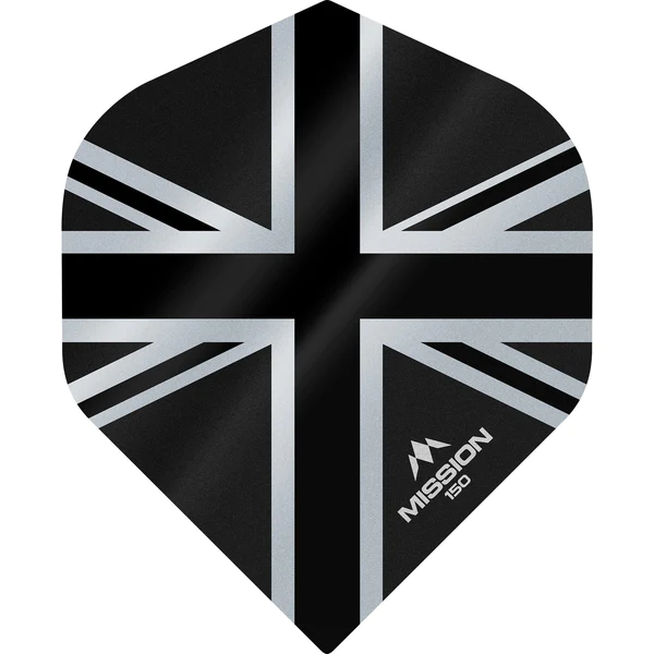 Mission - Alliance - Union Jack - Dart Flights - No2 - 150 Micron - Black
