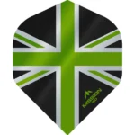 Mission - Alliance - Union Jack - Dart Flights - No2 - 150 Micron - Black with Green