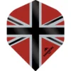 F3139-1 Mission - Alliance X - Union Jack - Dart Flights - No2 - 150 Micron - Red with Black