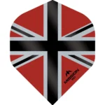 F3139-1 Mission - Alliance X - Union Jack - Dart Flights - No2 - 150 Micron - Red with Black