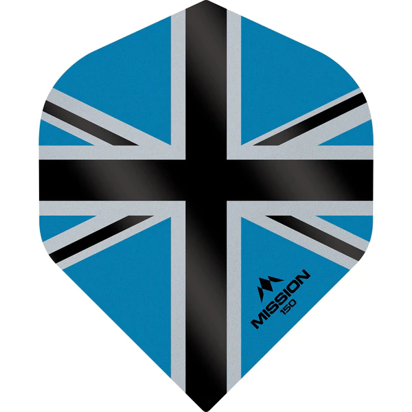 Mission - Alliance X - Union Jack - Dart Flights - No2 - 150 Micron - Blue with Black