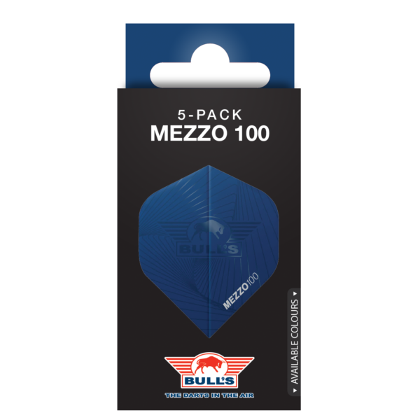 Mezzo 100 verpakking BLAUW Bull's Flights Mezzo 100 nr.2 Blue 5 Pack