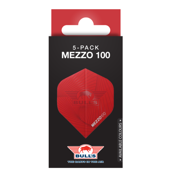 Mezzo 100 verpakking ROOD Bull's Flights Mezzo 100 nr.2 Red 5 Pack