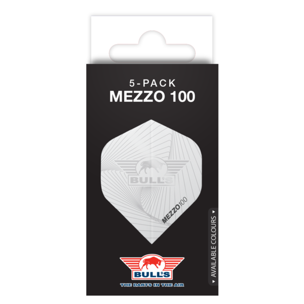Mezzo 100 verpakking WIT Bull's Flights Mezzo 100 nr.2 White 5 Pack